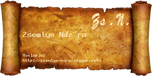 Zsemlye Nóra névjegykártya