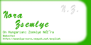 nora zsemlye business card